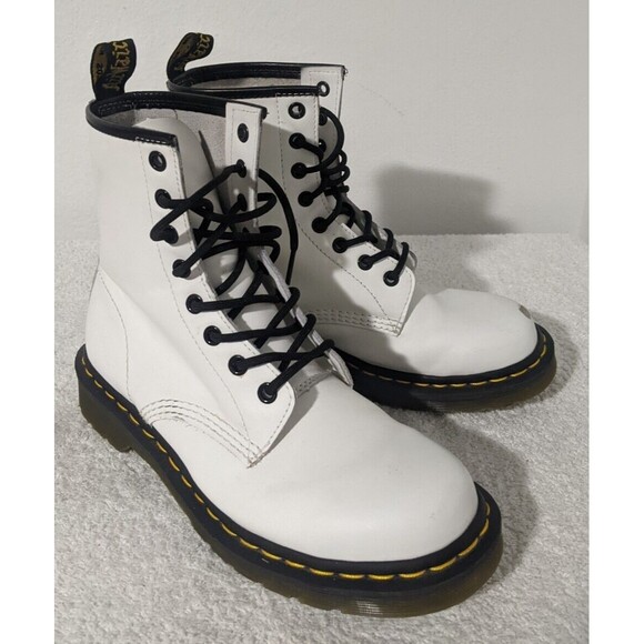 Dr. Martens Shoes - Dr Martens 11821 White 8 Eye Combat Boots Womens Size 8
